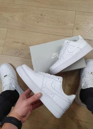 Кроссовки репл. мужские nike air force 1 07 all white. кроссы найк аир форс 1 классик белые весна осень для10 фото