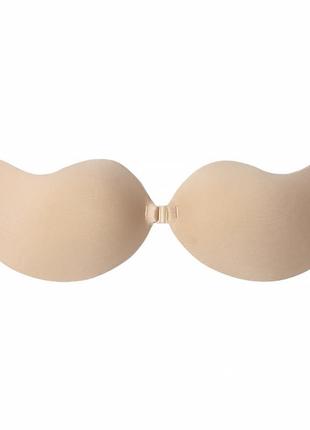 Бюстгалтер-невидимка lesko fly bra g00d88 бежевый c с эффектом рush up без бретелей