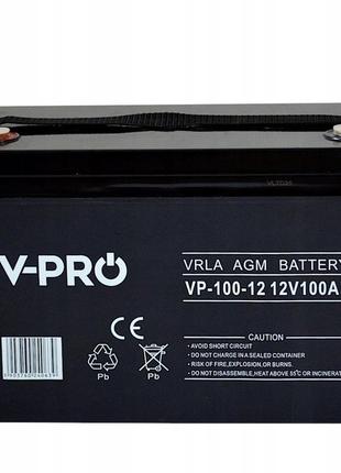 Акумуляторна батарея для дгм, agm, volt v-pro, 100ah 12w
