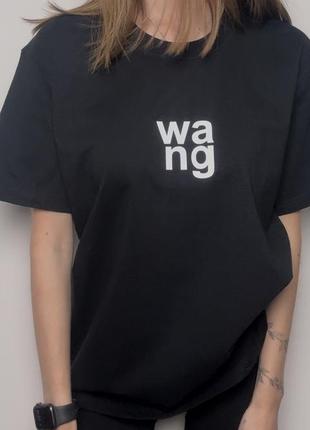 Черная футболка хлопковая футболка женская оверсайс alexander wang стильная футболка
