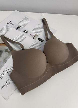 Бесшовный бюстгалтер без косточек/ бюстгалтер на чашку ав/ удобный бюст на каждый день/цвет капучино