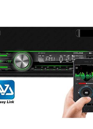 Автомагнітола cyclone mp-2001 ba (підставка для телефону, micro sd, bluetooth, fm, usb, 12 міс. гарантія)