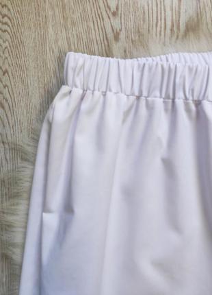 Женские белые штаны брюки высокая талия посадка батал на резинке большого размера6 фото