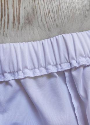 Женские белые штаны брюки высокая талия посадка батал на резинке большого размера7 фото