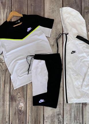 Спортивный костюм nike + ветровка, летний мужской спортивный набор турецкая двунитка, живые фото
