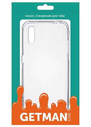 Прозрачный силиконовый чехол с заглушками getman для samsung a01 / самсунг а01