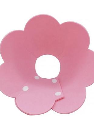 Мягкий воротник-подушка для кошек lesko dt-1063 flower xl pink послеоперационный защитный от вылизывания