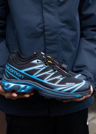 Чоловічі кросівки в стилі salomon  s lab xt-6 саломон / демісезонні / весняні, літні, осінні / текстиль / чорні, сині