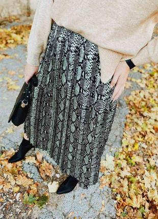 Женская длинная, весенне-летняя юбка в складку,плиссе батал 48 527 фото