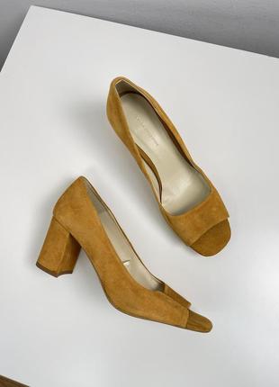 🌸zara basic замшевые туфли с открыть носочком