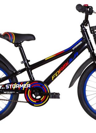 Велосипед алюміній 18 formula stormer гальмівна рама-9" чорний з червоним та жовтим з корзиною pl з крилом pl