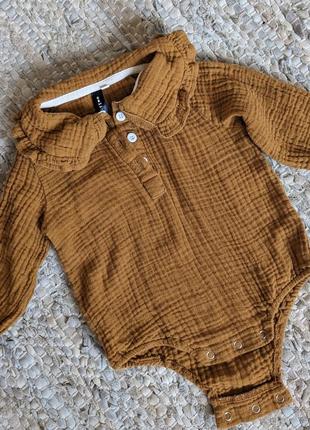 Муслінова блуза бодік 6-9 міс