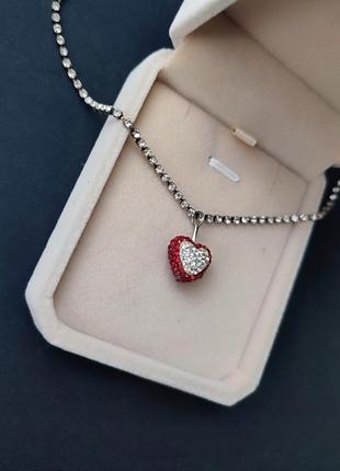 Кулон серце на ланцюжку кристали swarovski "серце-з каменів".