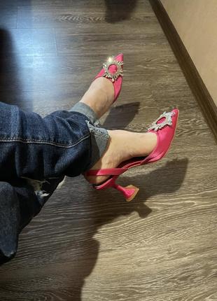 Яркие нарядные туфли, слингбеки, босоножки amina muaddi