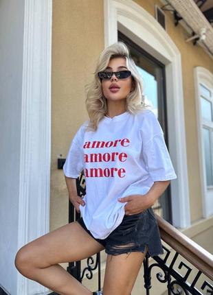 Футболка белая с надписью💋