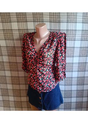 Стильна жіноча блуза блузка з квітами ⭐⭐⭐⭐⭐