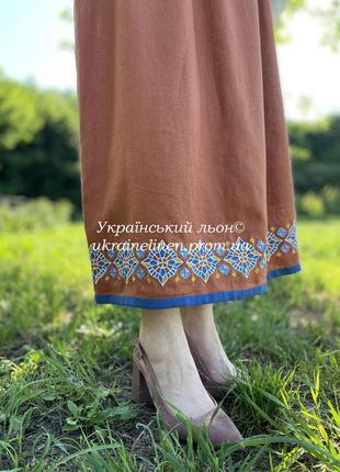 Сукня маракеш теракотова, плаття з льону, максі 42-54рр.9 фото