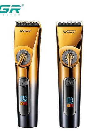 Профессиональная беспроводная машинка для стрижки vgr v-663 триммер для волос, бороды и усов7 фото