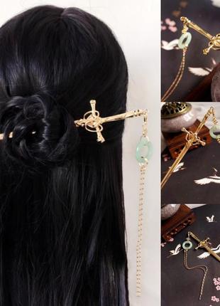 Металева китайська паличка для волосся шпилька. шпилька-спиця для волосся з металу2 фото