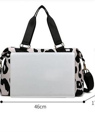 Сумка для спорта, фитнеса, тревел сумка для путешествий- леопард розовая или серая