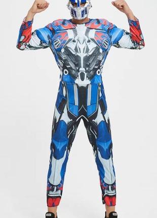 Взрослый мужской костюм аниматора трансформер, оптимус