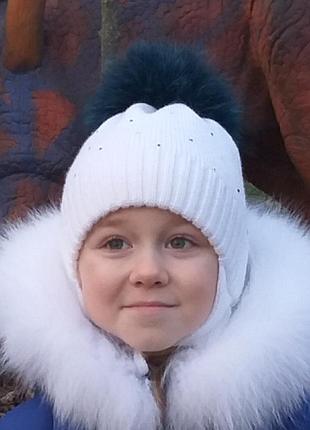 Красивая зимняя шапка 5-7 лет