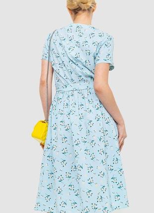 Платье с цветоным принтом, цвет бирюзовый, 230r006-224 фото