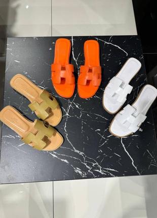 Тапочки шльопанці в стилі hermes