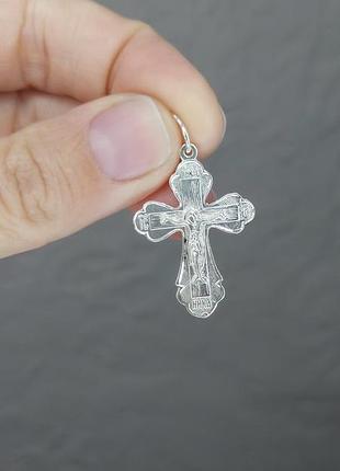 Срібний хрест чоловічий, православний хрестик срібло