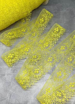 Мереживо ажур- 35 мм, колір-жовтий, метр, жовтий
