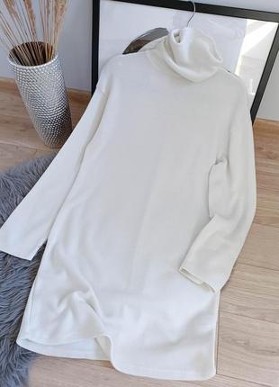 Удобное короткое белое платье soft от zara, размер s-m*