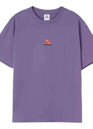 Футболка nike acg solid color small logo round neck casual