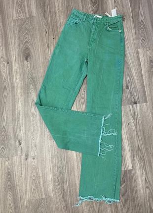 Зелёные джинсы zara
