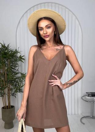 Лляна сукня міні