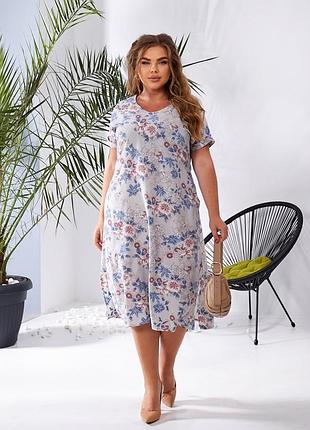 🩵❤️летнее платье «sofi» артикул 610 г.46-68 мелкие цветы
