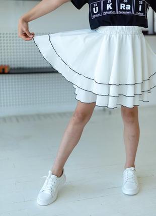 Спідниця дитяча, підліткова, літня, весняна, біла