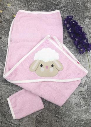 Рушник куточок для дівчинки з рукавичкою полотенце для девочки