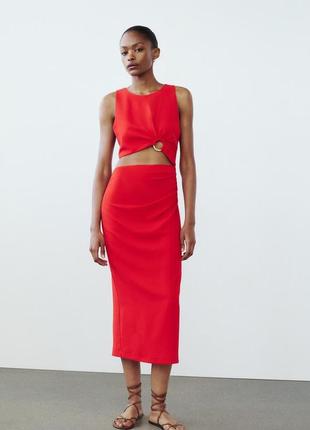 Сукня жіноча червона з вирізом zara new