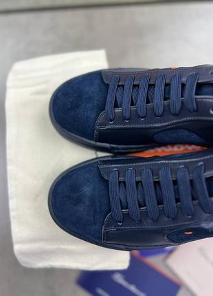 Кросівки santoni blue з натуральної шкіри ob389