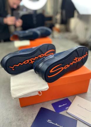 Кросівки santoni blue з натуральної шкіри ob389