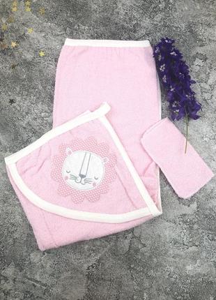 Рушник куточок для дівчинки з рукавичкою полотенце для девочки