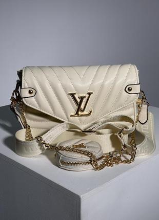 Сумка у стилі louis vuitton wave cream/gold1 фото