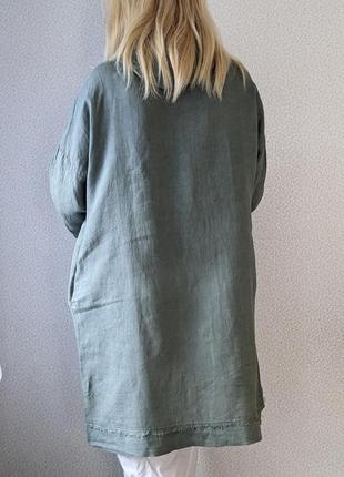 Eco itali  льняний плащ льняний кардіган  льняний халат італія новий кардіган з капюшоном з карманами.2 фото