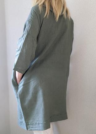 Eco itali  льняний плащ льняний кардіган  льняний халат італія новий кардіган з капюшоном з карманами.6 фото