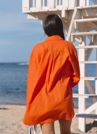 Базовая льняная рубашка лен3 фото