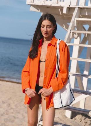 Базовая льняная рубашка лен8 фото