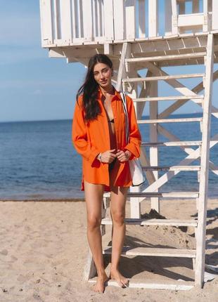 Базовая льняная рубашка лен9 фото