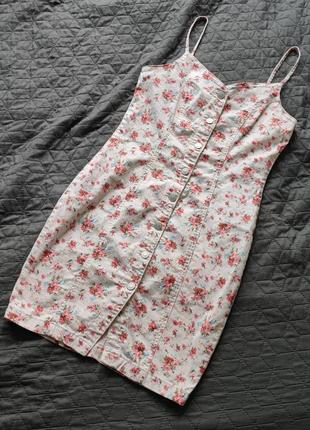 Сарафан denim платье в цветочный принт