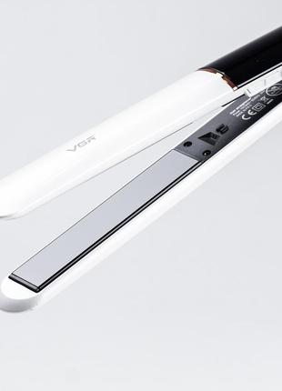 Випрямляч для волосся керамічний з рк дисплеєм, стайлер для вирівнювання волосся та завивки vgr v-515 білий8 фото