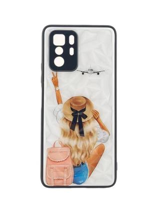 Чехол prisma для телефона xiaomi poco x3 pro 5g бампер рисунок lady airplane